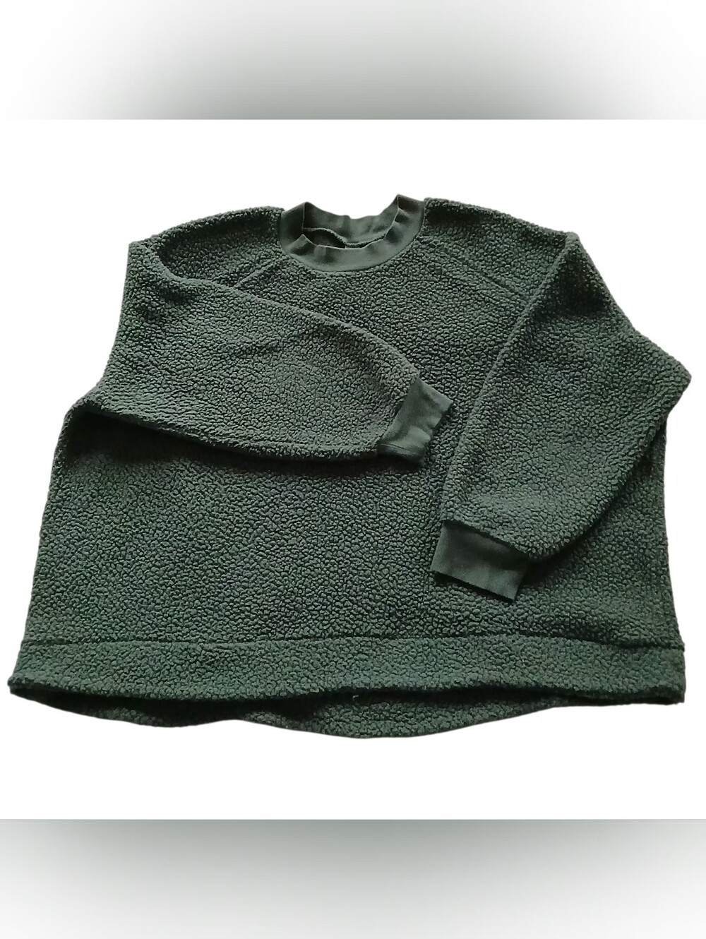 EUC Old Navy Women's Size XXL Mock-Neck Raglan-Sleeve Green Sherpa Sweatshirt